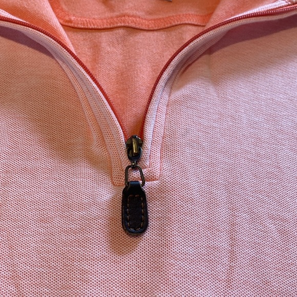 Tommy Bahama Quarter Zip L/S Cotton Lightweight Pullover Sweatshirt Top Pink M - Picture 5 of 10